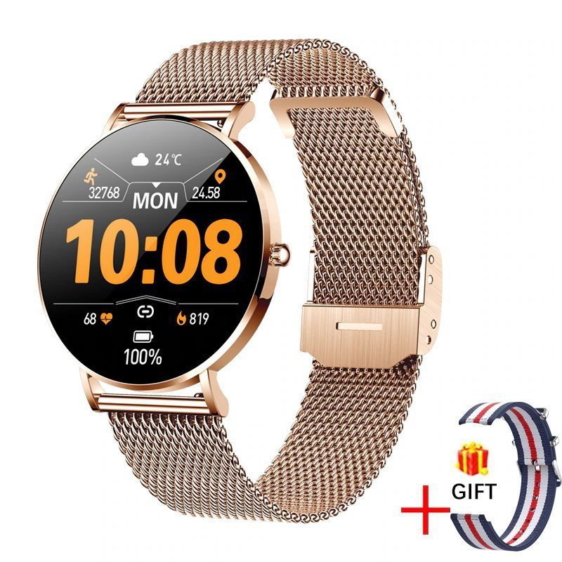 Smart T8 Women's Watch 1.3” AMOLED – (Silver / Rose Gold)