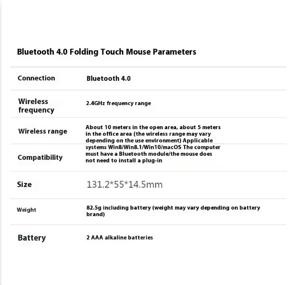 Smart Touch Foldable Wireless Mouse